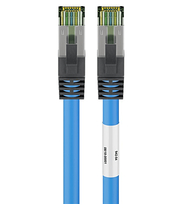 Cat8 internetkabel 0,25m blauw 100% koper - extra afgeschermd