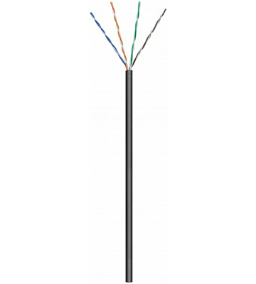 CAT6 internetkabel voor buiten op rol 305m stranded zwart CCA - onafgeschermd