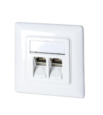 Cat6 keystone voorzetplaat - wit