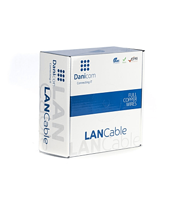 DANICOM Cat6a internetkabel voor buiten op rol 50m solid zwart PE (Fca) -  onafgeschermd