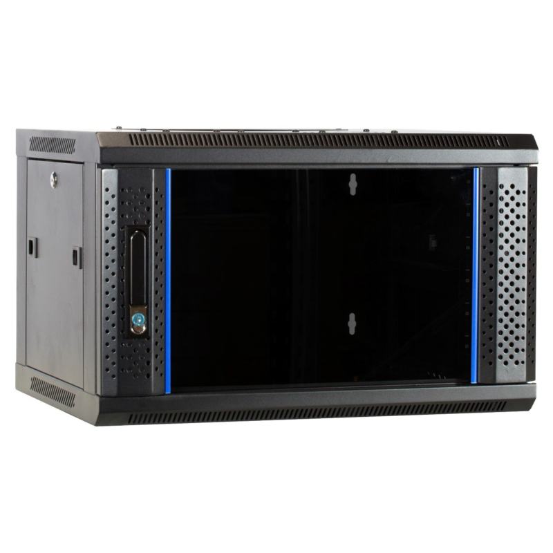 4U wandkast ongemonteerd met glazen deur 600x450x280mm (BxDxH)