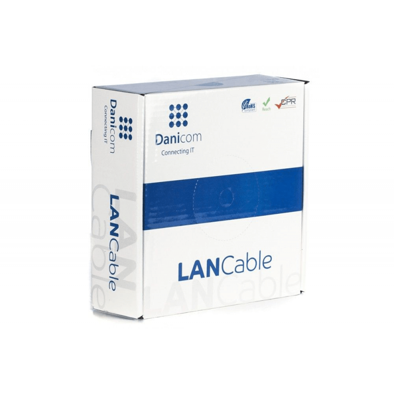 CAT5e internetkabel op rol 100m solid grijs CCA - onafgeschermd