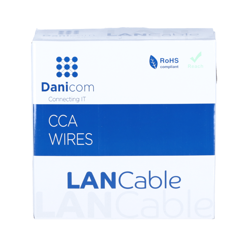 CAT5e internetkabel voor buiten op rol 100m solid zwart CCA - onafgeschermd