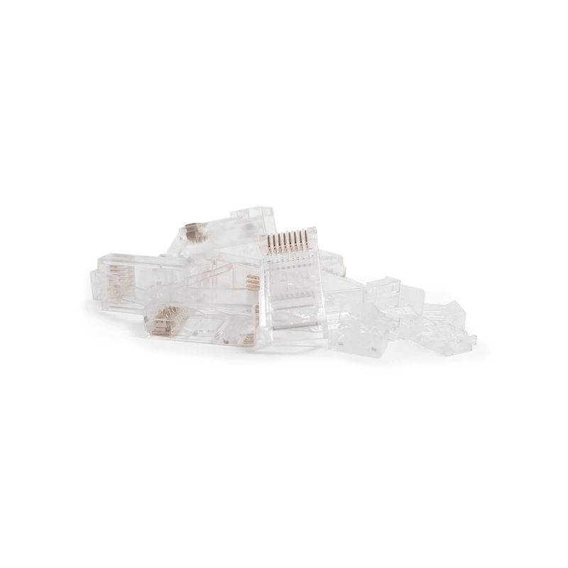 Cat6 internetstekker RJ45 voor solid kabels - onafgeschermd met hulpstukje - 10 stuks