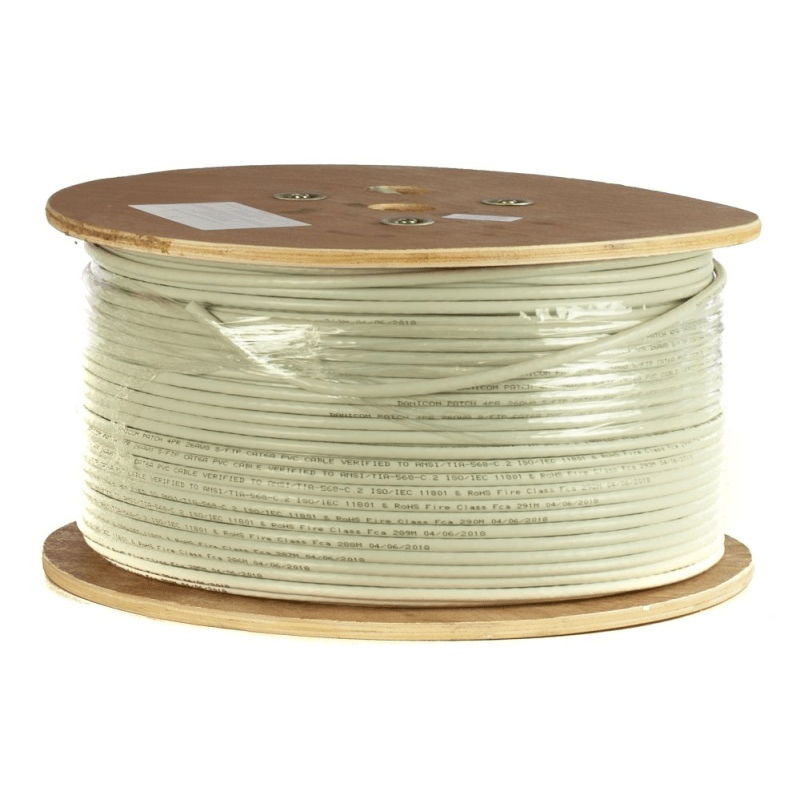 DANICOM Cat6a 100% koper internetkabel op rol 500m solid grijs LSZH (Cca) - onafgeschermd