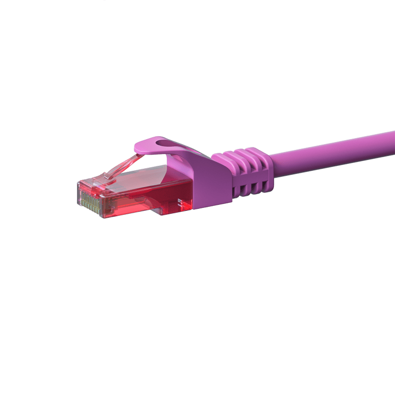 Cat6 internetkabel 2m roze 100% koper - onafgeschermd