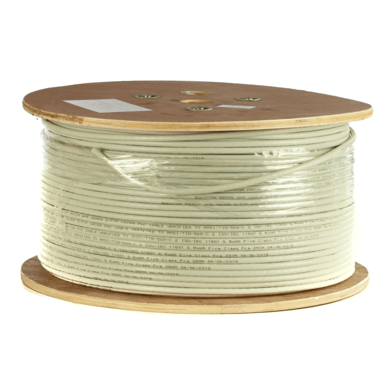 DANICOM Cat6a 100% koperen internetkabel op rol 305m solid grijs LSZH (Cca) - extra afgeschermd