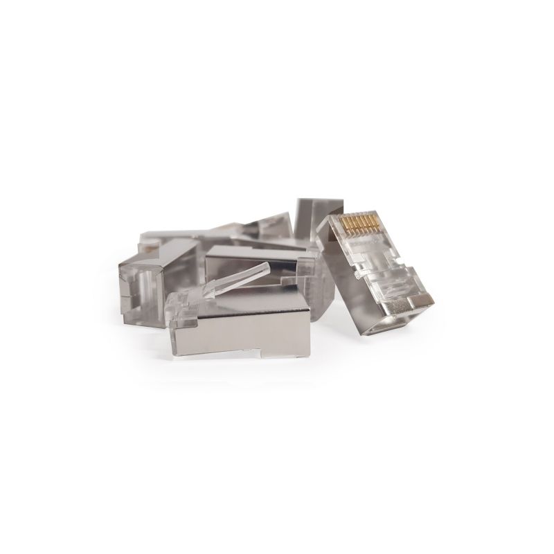 Cat6 internetstekker RJ45 - afgeschermd - voor stugge kern - 10 stuks
