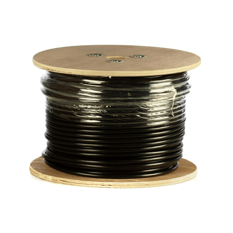DANICOM Cat6 internetkabel voor buiten op rol 50m solid zwart PE (Fca) - afgeschermd