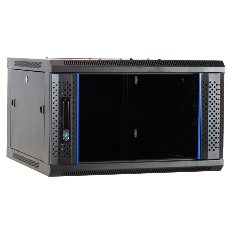 4U wandkast ongemonteerd met glazen deur 600x600x280mm (BxDxH)