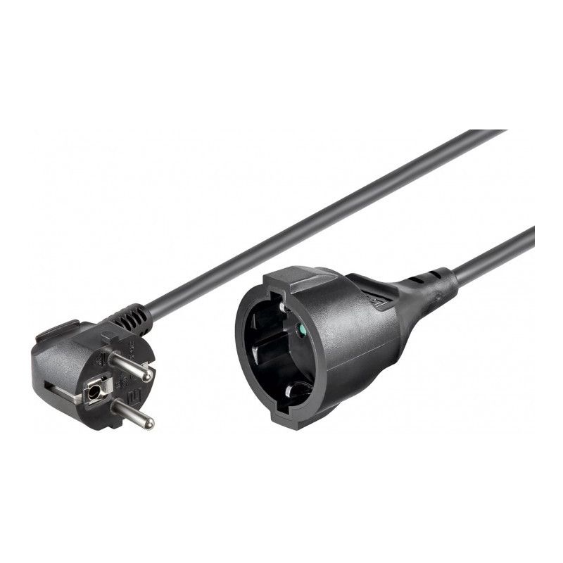 Schuko verlengsnoer 5m zwart