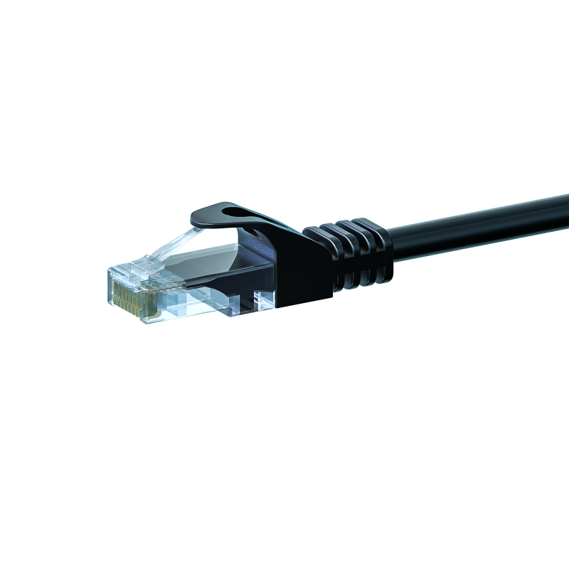 Cat5e internetkabel 1,50m zwart 100% koper - onafgeschermd