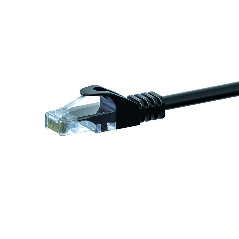 Cat5e internetkabel 2m zwart 100% koper - onafgeschermd