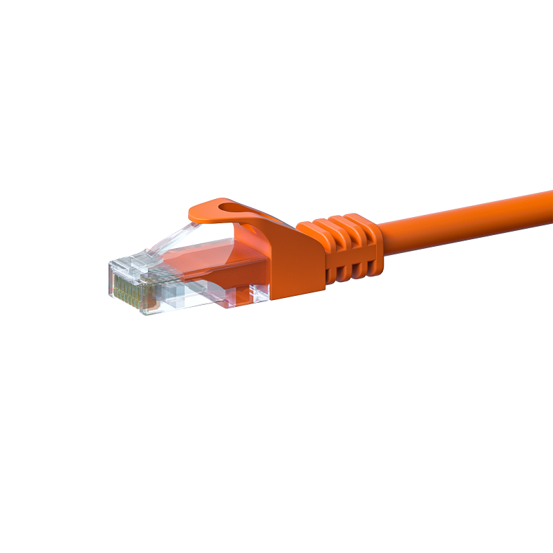 Cat5e internetkabel 0,25m oranje 100% koper - onafgeschermd