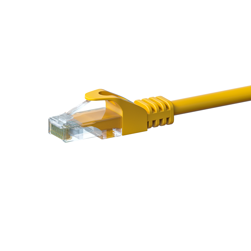 Cat5e internetkabel 0,50m geel 100% koper - onafgeschermd