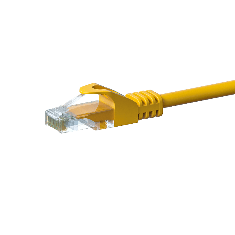 Cat5e internetkabel 0,50m geel 100% koper - onafgeschermd