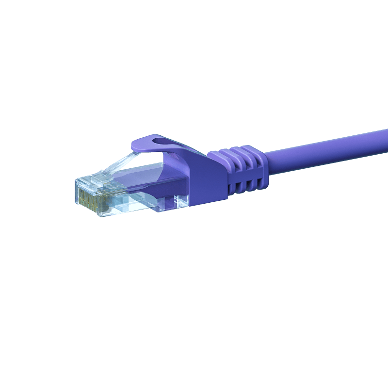 Cat5e internetkabel 50m paars 100% koper - onafgeschermd