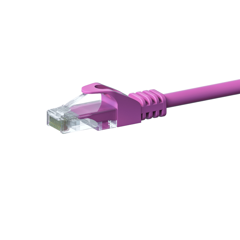 Cat5e internetkabel 2m roze 100% koper - onafgeschermd