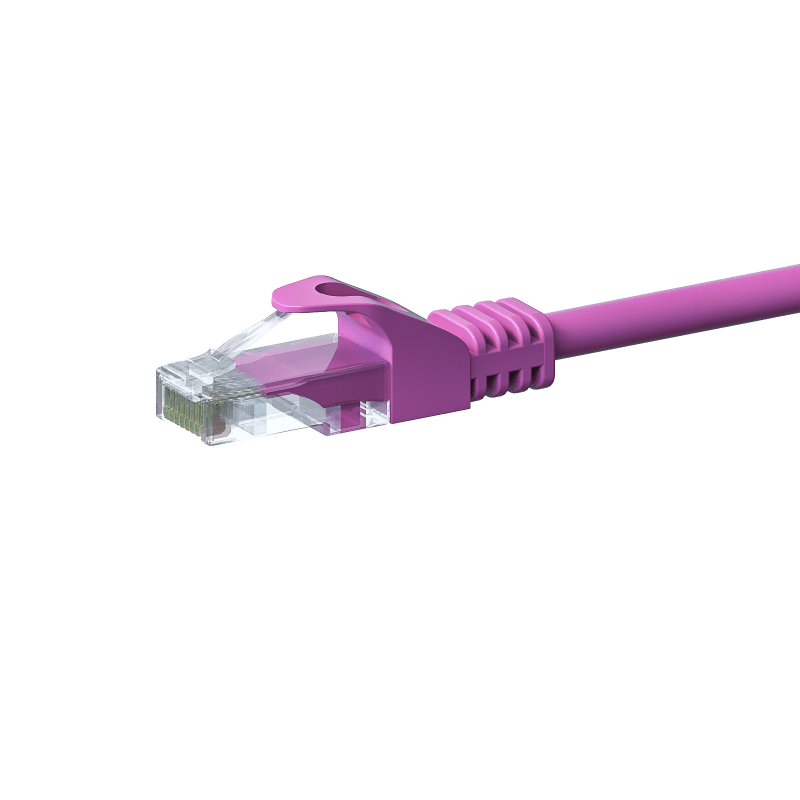 Cat5e internetkabel 15m roze 100% koper - onafgeschermd