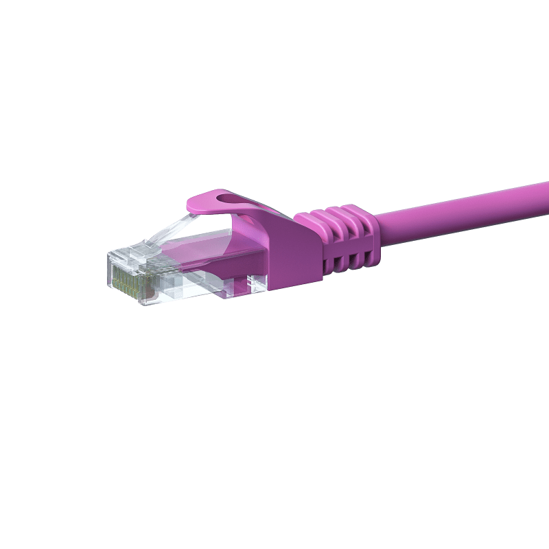 Cat5e internetkabel 30m roze 100% koper - onafgeschermd