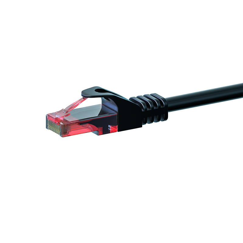 Cat6 internetkabel 1,50m zwart 100% koper - onafgeschermd