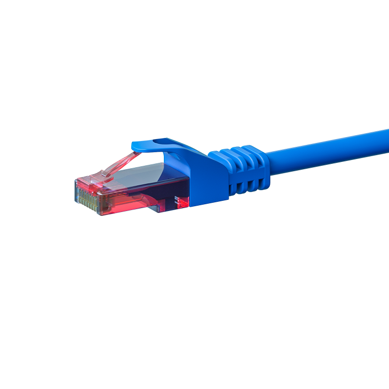 Cat6 internetkabel 0,25m blauw 100% koper - onafgeschermd