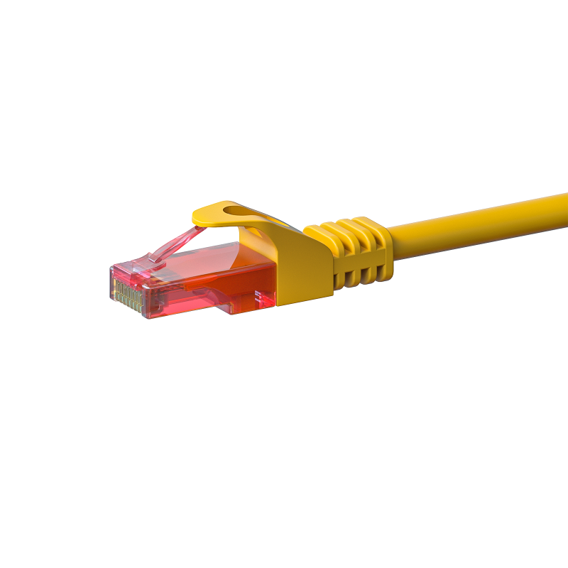 Cat6 internetkabel 0,25m geel 100% koper - onafgeschermd