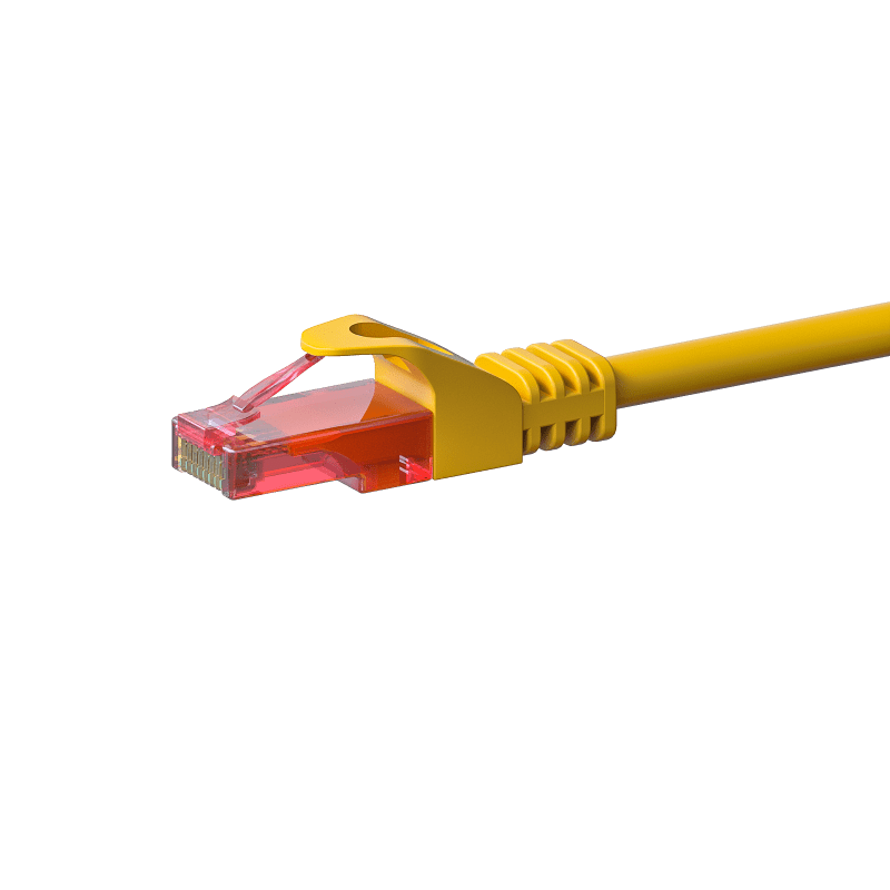 Cat6 internetkabel 10m geel 100% koper - onafgeschermd