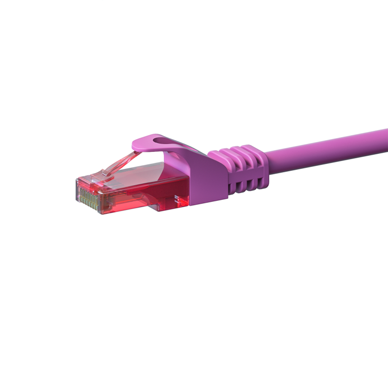 Cat6 internetkabel 0,15m roze 100% koper - onafgeschermd