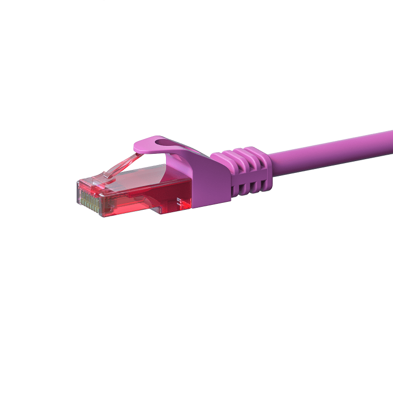 Cat6 internetkabel 0,50m roze 100% koper - onafgeschermd