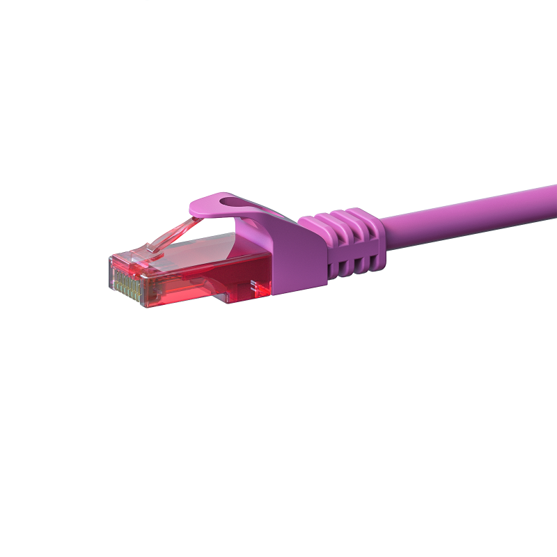 Cat6 internetkabel 50m roze 100% koper - onafgeschermd