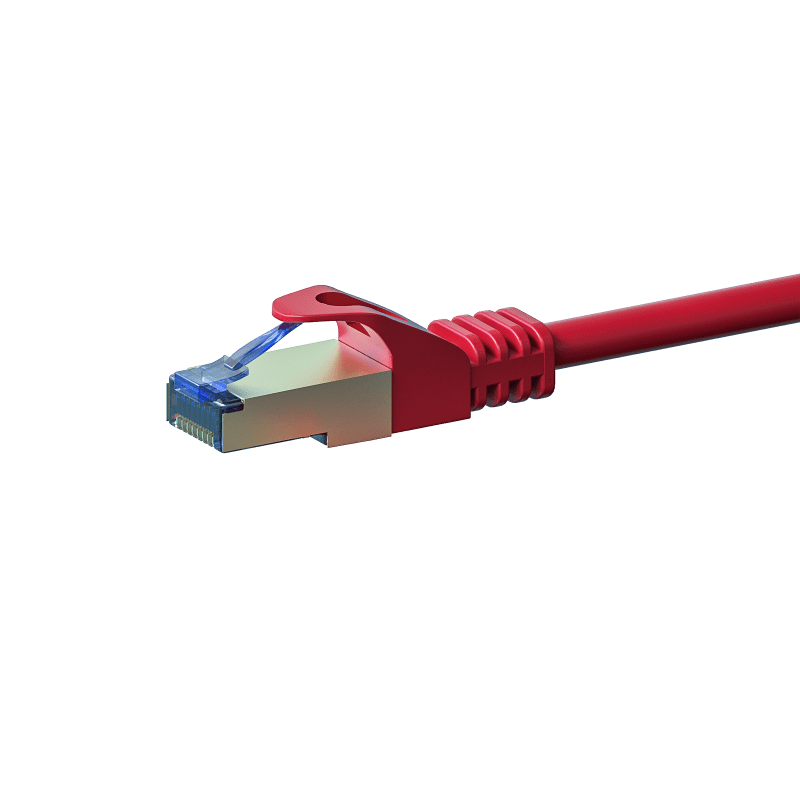 Cat6a internetkabel 0,25m rood 100% koper - extra afgeschermd