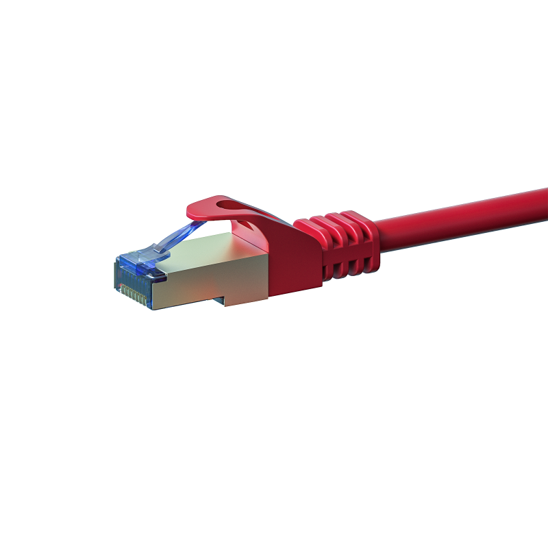 Cat6a internetkabel 0,50m rood 100% koper - extra afgeschermd