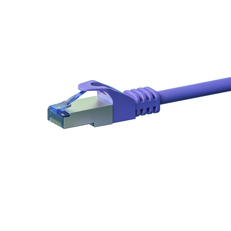 Cat6a internetkabel 7,50m paars 100% koper - extra afgeschermd