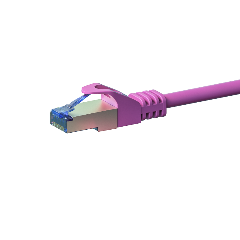 Cat6a internetkabel 2m roze 100% koper - extra afgeschermd