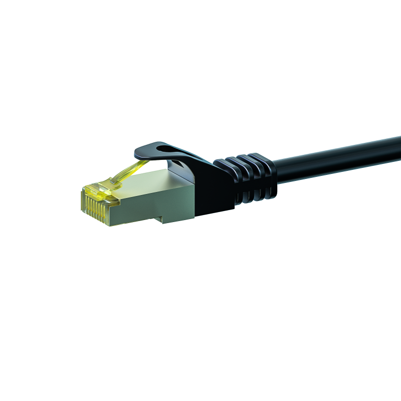 Cat7 internetkabel 1m zwart 100% koper - extra afgeschermd