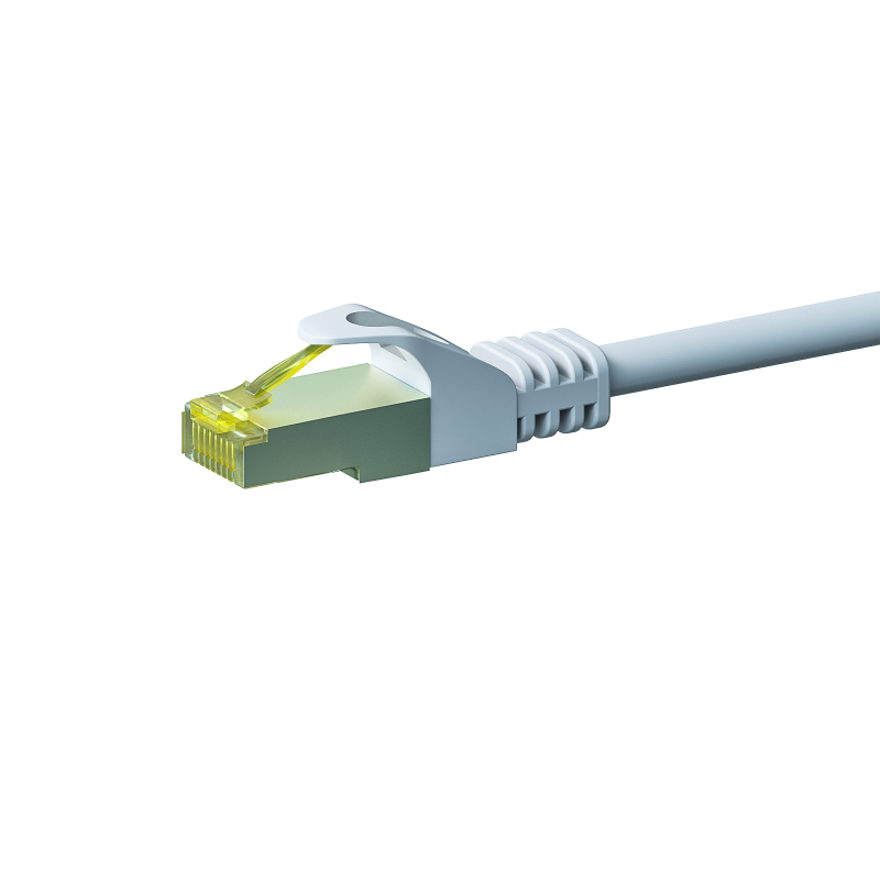 Cat7 internetkabel 0,50m wit 100% koper - extra afgeschermd