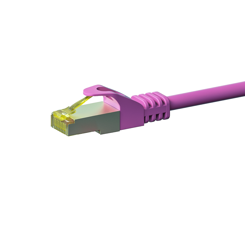 Cat7 internetkabel 0,50m roze 100% koper - extra afgeschermd