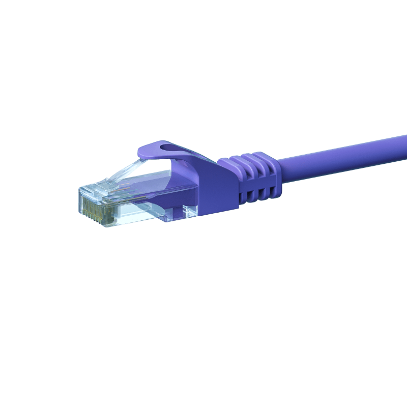 Cat6 internetkabel 0,50m paars - onafgeschermd - CCA