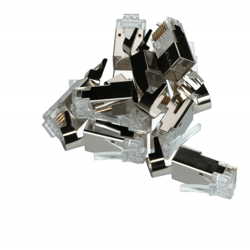 CAT6a internetstekker RJ45 - afgeschermd - voor stugge kern - 10 stuks