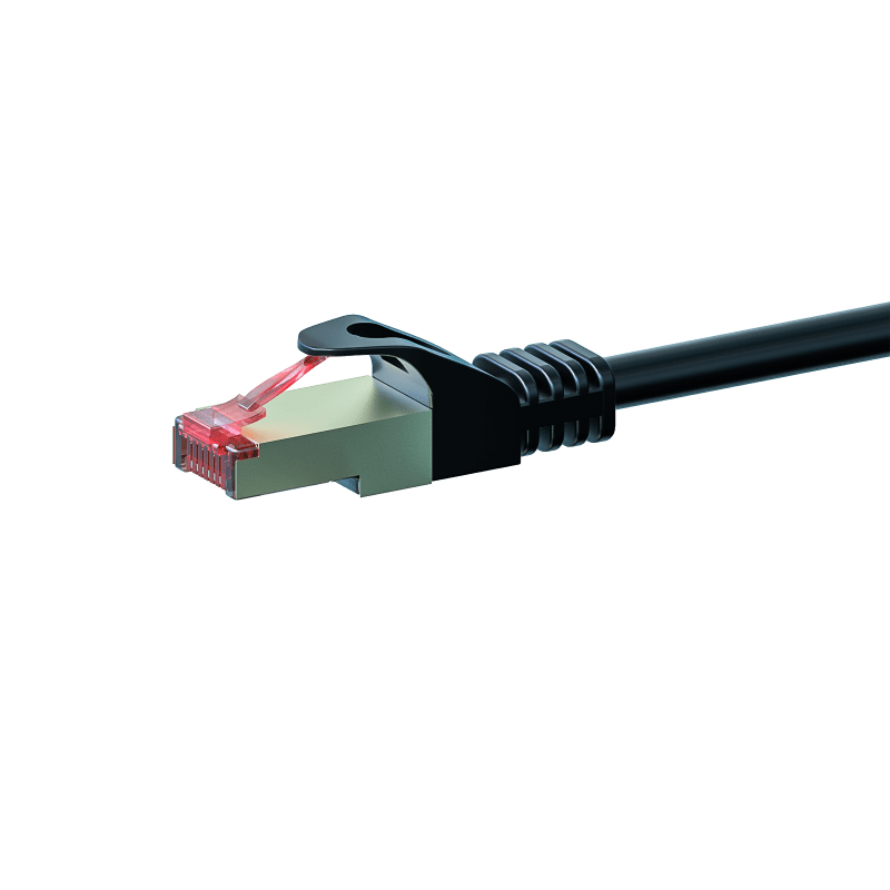 Cat6 internetkabel 0,25m zwart 100% koper - extra afgeschermd