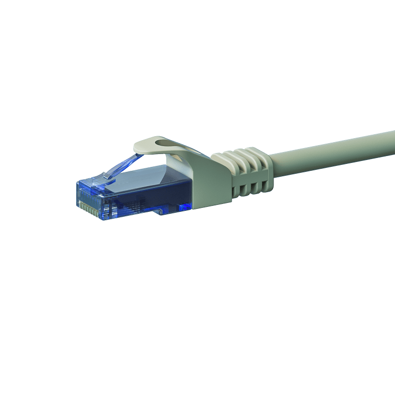 Cat6a internetkabel 3m grijs 100% koper - onafgeschermd