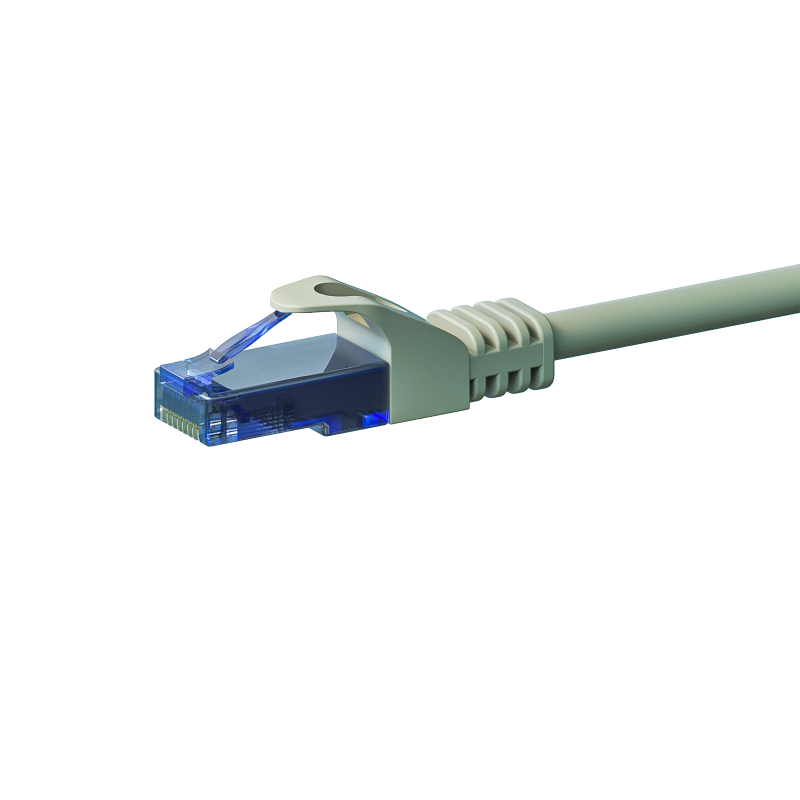 Cat6a internetkabel 15m grijs 100% koper - onafgeschermd