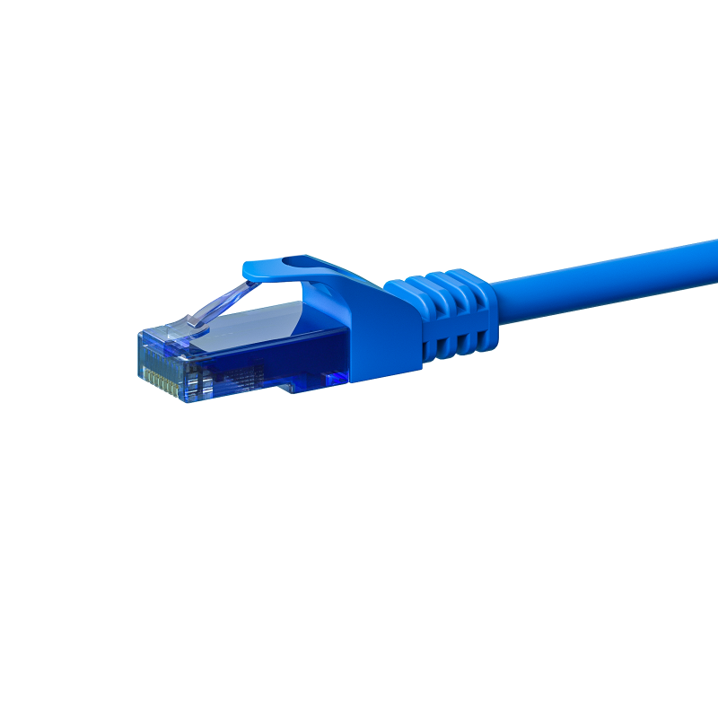 Cat6a internetkabel 20m blauw 100% koper - onafgeschermd