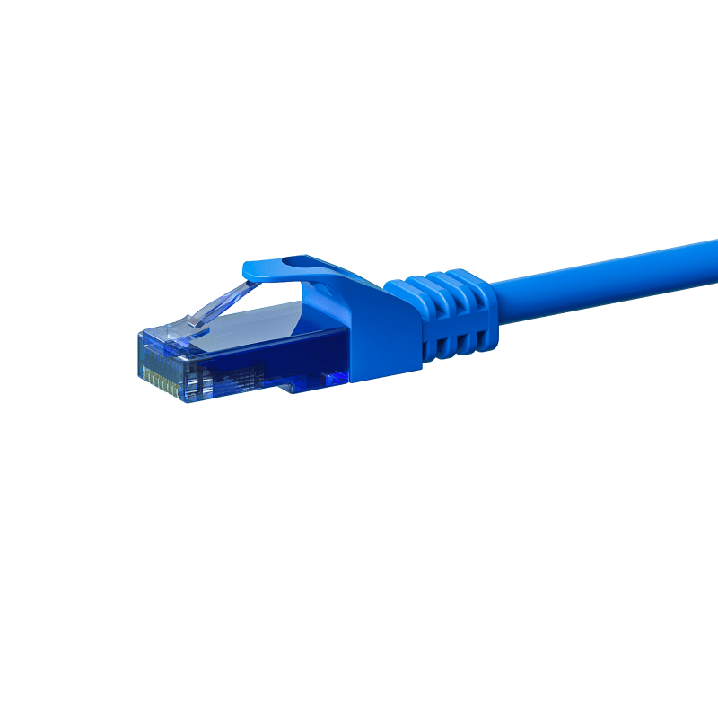 Cat6a internetkabel 20m blauw 100% koper - onafgeschermd