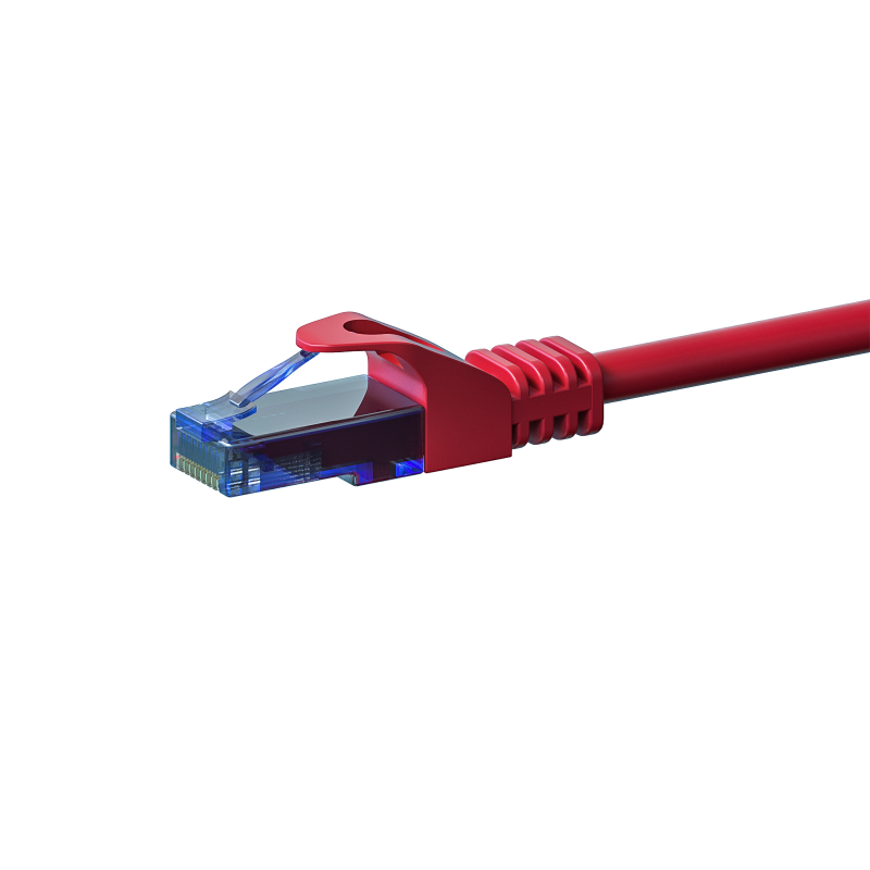 Cat6a internetkabel 0,50m rood 100% koper - onafgeschermd
