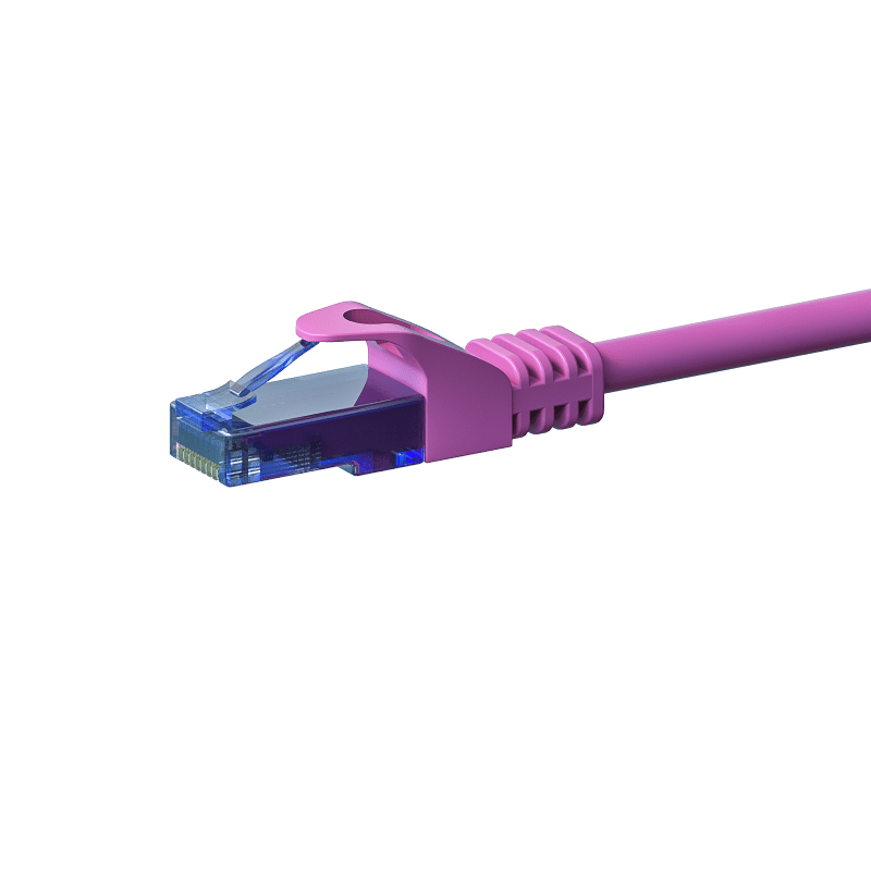 Cat6a internetkabel 3m roze 100% koper - onafgeschermd