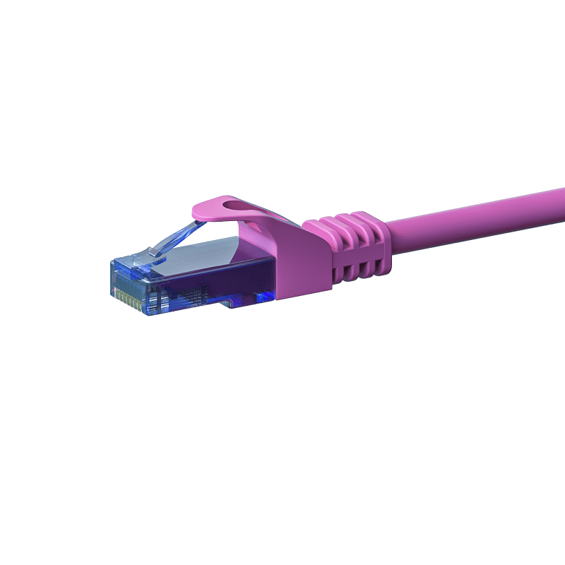 Cat6a internetkabel 30m roze 100% koper - onafgeschermd