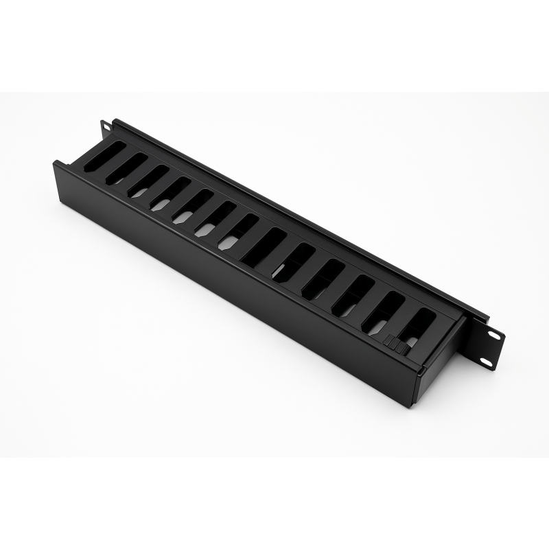 Kunststof rangeerpaneel met afdekplaat - 19-inch