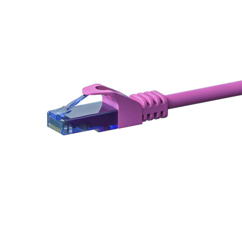 Cat6a internetkabel 5m roze 100% koper - onafgeschermd